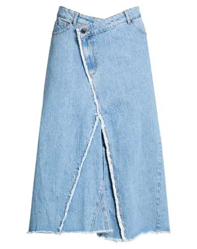 Wood Wood Woman Denim Skirt Blue Size 8 Cotton