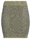 Wood Wood Woman Mini Skirt Lime Green Size S Wool, Polyamide, Polypropylene In Green