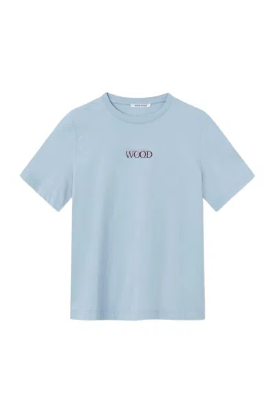 Wood Wood Women's Alma Logo T-shirt In Sky Blue
