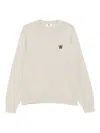 Wood Wood Wwcurt Logo-embroidered Crew-neck Sweater In Neutral