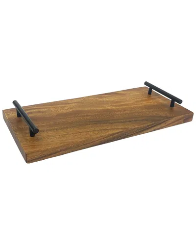 Woodard & Charles 16in Serving Tray With Handles In Brown