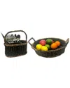 Woodard & Charles 2pc Entertaining Set In Brown