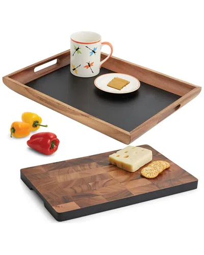 Woodard & Charles 2pc Serving Set In Brown
