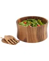 Woodard & Charles 3pc 10in Salad Bowl & Hands Set In Brown