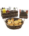 Woodard & Charles 3pc Indoor/outdoor Entertaining Set In Brown