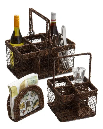 Woodard & Charles 3pc Indoor/outdoor Serving Set In Brown