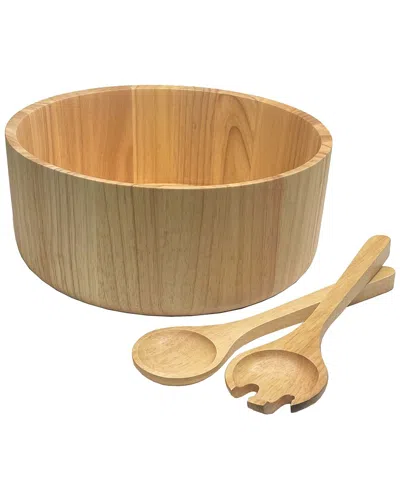 Woodard & Charles 3pc Salad Bowl & Servers Set In Neutral