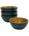 Woodard & Charles 4pc Individual Salad & Serving Bowls Set In Black