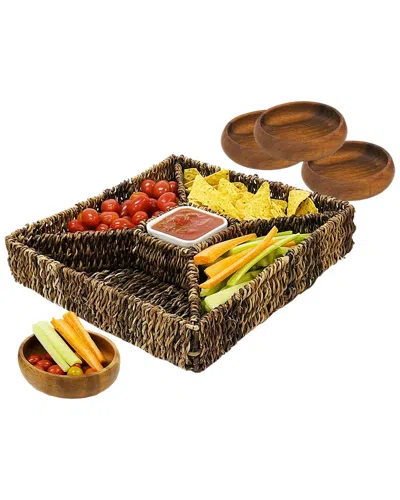 Woodard & Charles 5pc Acacia Wood Entertaining Set In Brown