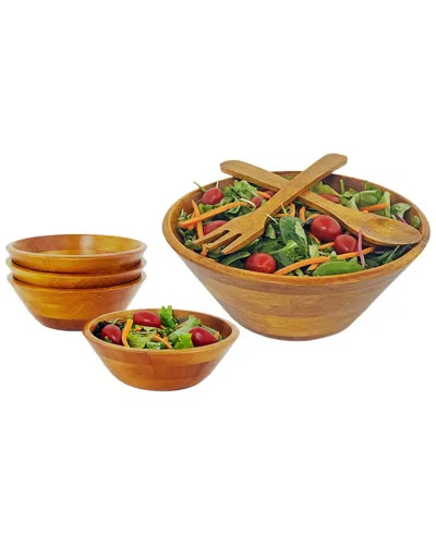 Woodard & Charles 7pc Salad Serving Set In Brown