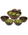 Woodard & Charles 7pc Salad Serving Set In Brown