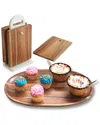 Woodard & Charles 8pc Serving Entertaining Set In Brown