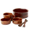 Woodard & Charles Cherry 7pc Salad Bowl Set In Brown