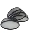 Woodard & Charles Set Of 4 Black Food Domes