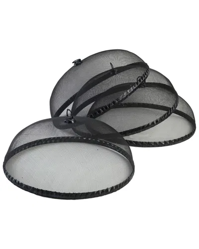 Woodard & Charles Set Of 4 Black Food Domes