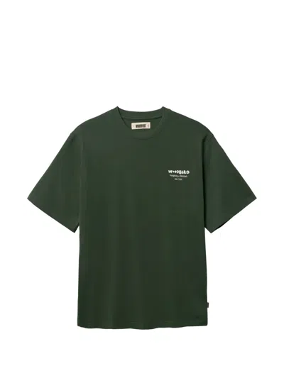 Woodbird Baine Wok Graphic-print Cotton T-shirt In Green