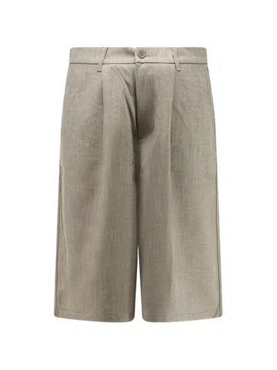 Woodbird Bin Guan Pleated Bermuda Shorts In Gray
