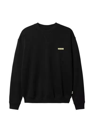 Woodbird Cane Lion Logo-print Cotton Sweater In Black