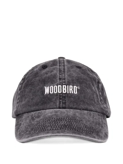 Woodbird Core Embroidered-logo Washed-finish Cap In Gray