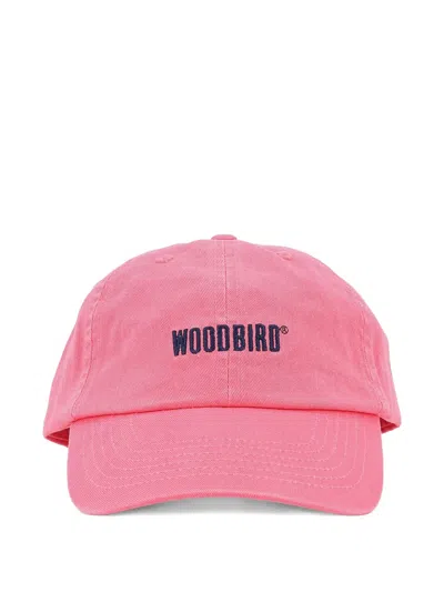 Woodbird Core Logo-embroidered Cap In Pink