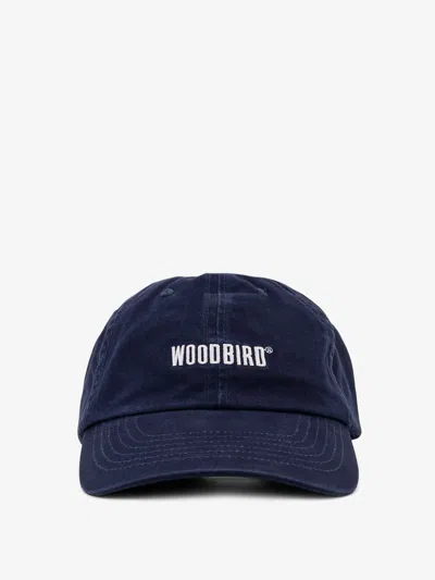 Woodbird Core Twill Cotton Baseball Hat In Blue