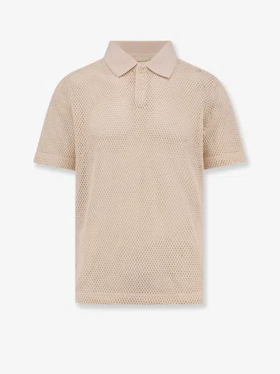 Woodbird Perforated Cotton Polo Shirt In White