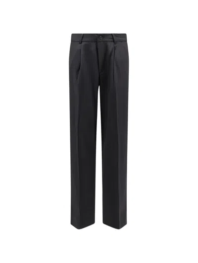 Woodbird Pressed-crease Zip-fastening Trousers In Black