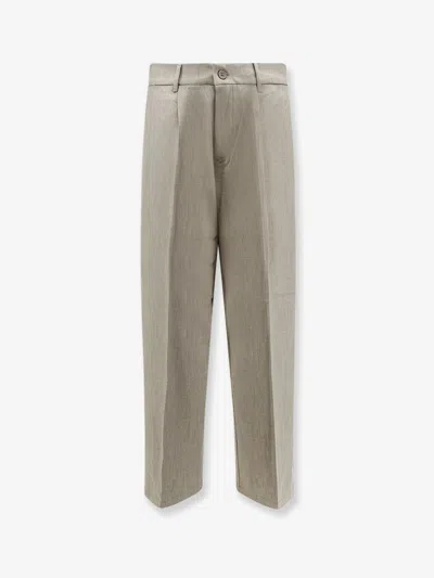 Woodbird Viscose Blend Trousers In Sand
