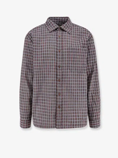Woodbird Wbbuzo Chuck Cotton Blend Shirt With Check Print In Brown