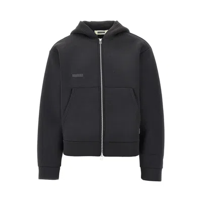 Woodbird Wbfuji Scuba Full-zip Hoodie In Black