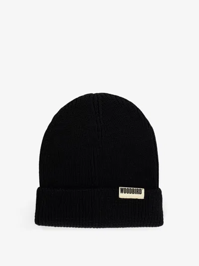 Woodbird Wbyupa Wool And Acrilic Beanie Hat In Black