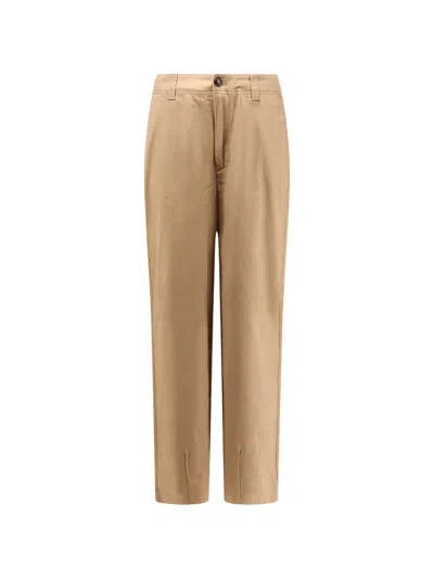 Woodbird Wu Chino Cotton Trousers In Brown