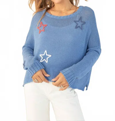 Wooden Ships American Star Sweater In Cornish Blue Multi