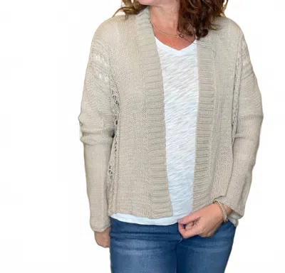 Wooden Ships Boho Cardi Cotton Sweater In Khaki In Brown