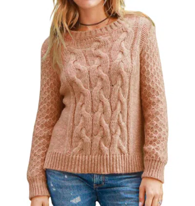 Wooden Ships Cable Sweater In Carrot In Orange