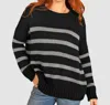 Wooden Ships Caroline Chunky Crew Sweater In Black/cement In Black