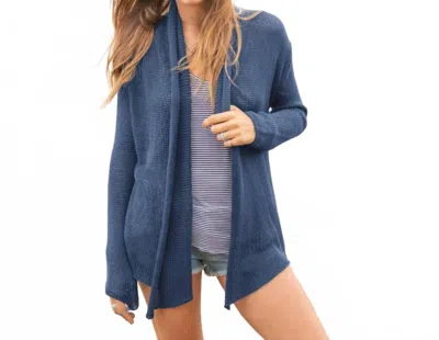Wooden Ships Cotton Wrap Cardigan In Twilight Sky In Blue