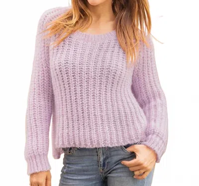 Wooden Ships Cropped Rails Chunky Crewneck Sweater In Wild Lilac In Pink