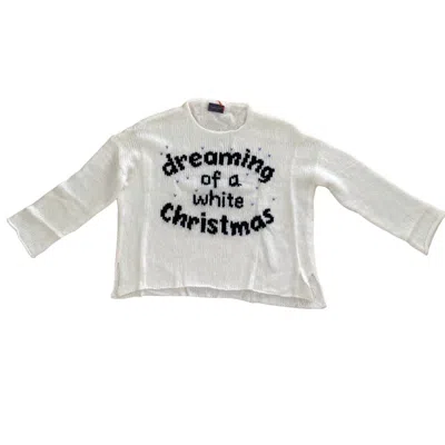 Wooden Ships Dreaming Of A White Christmas Crew Lightweight Sweater In Pure Snow In Multi