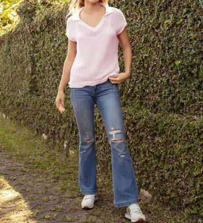 Wooden Ships Emma Polo Top In Pink Whim