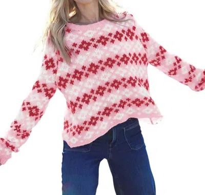 Wooden Ships Fair Isle Crew Sweater In First Blush In Multi