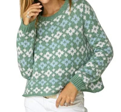 Wooden Ships Fair Isle Sweater In Green Multi
