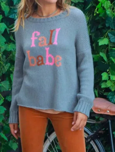 Wooden Ships Fall Babe Crewneck Sweater In Cement In Blue