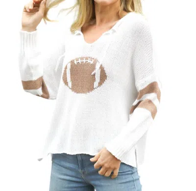 Wooden Ships Football Sweater In White