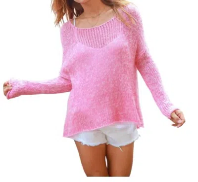 Wooden Ships Georgie Crew Sweater In Blush/past In Pink