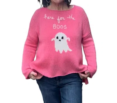 Wooden Ships Here For The Boos Crew Sweater In Pink