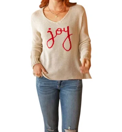 Wooden Ships Joy To The World Lightweight Sweater In Half Moon/red Ginger In Multi