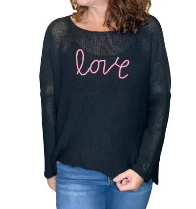 Wooden Ships Key West Love Cotton Sweater In Black