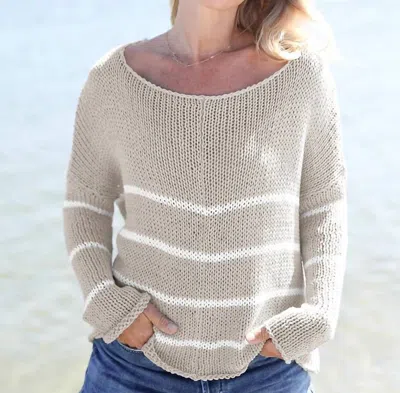 Wooden Ships Key West Striped Crew In Khaki/white In Neutral