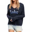Wooden Ships Lake Multi Hoodie Sweater In Indigo In Blue